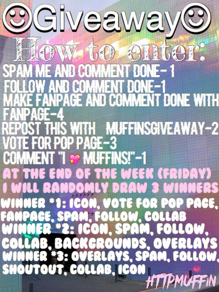 🌷important please read🌷

Three winners will be chosen and I will notify them ASAP. Those 3 winners will then comment what prize they want. Prizes go on first come first served basis so if someone already had the one you want you will have to pick a differ