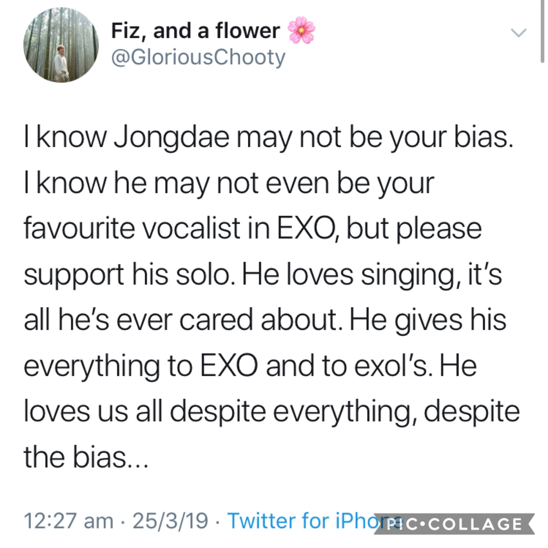 To all EXO-Ls and kpop fans:
Jongdae works so frickin hard on the album, u don’t have to buy his album, just please help us stream his music, he gives us everything, makes us laugh and blesses us with his amazing voice, it’s only right if we support him i