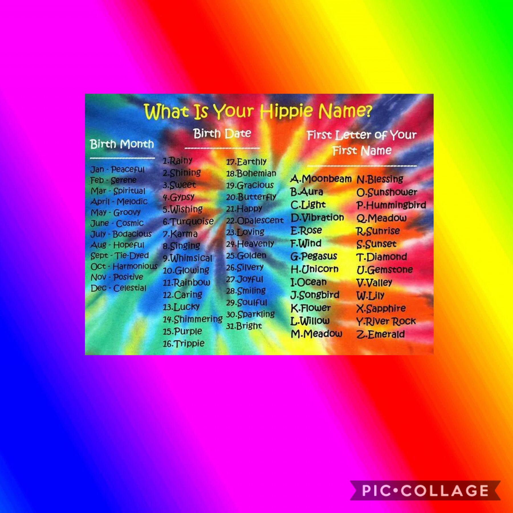 What’s your hippie name 