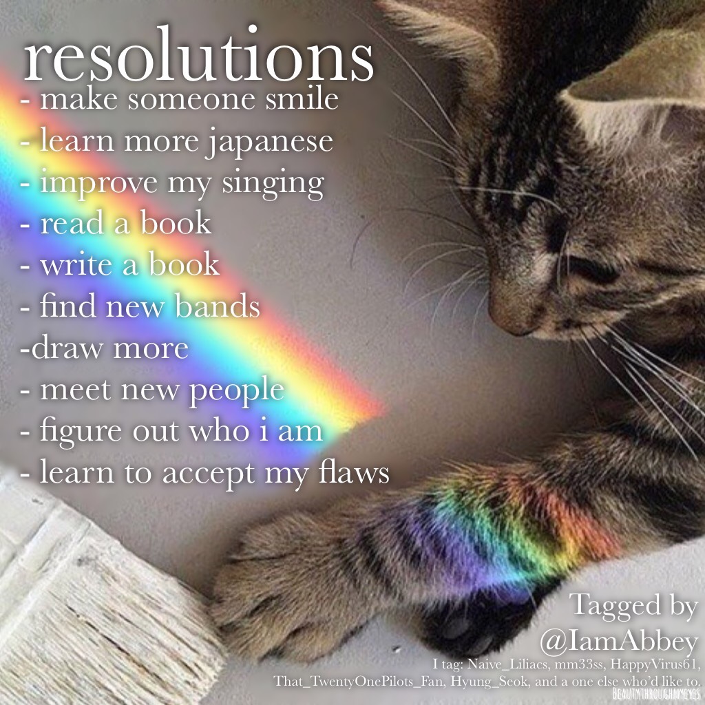 These are my unrealistic New Years Resolutions. I’d like to complete some of them!:)