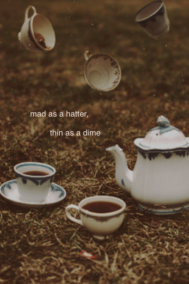 "mad as a hatter,

              thin as a dime"


(ryan ross's tattoos)