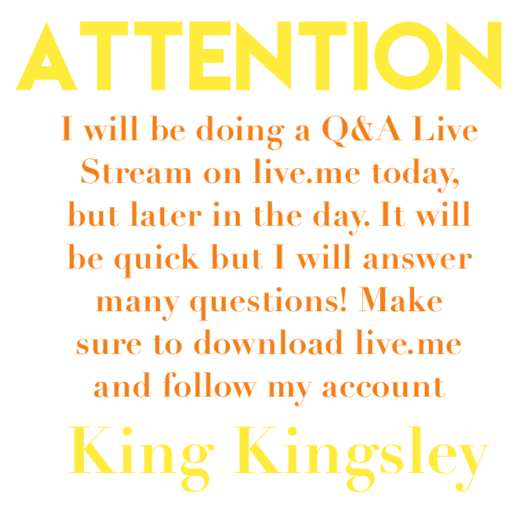 👑 Better sign up for live.me now guys and toon in to the live stream when it happens! 👑