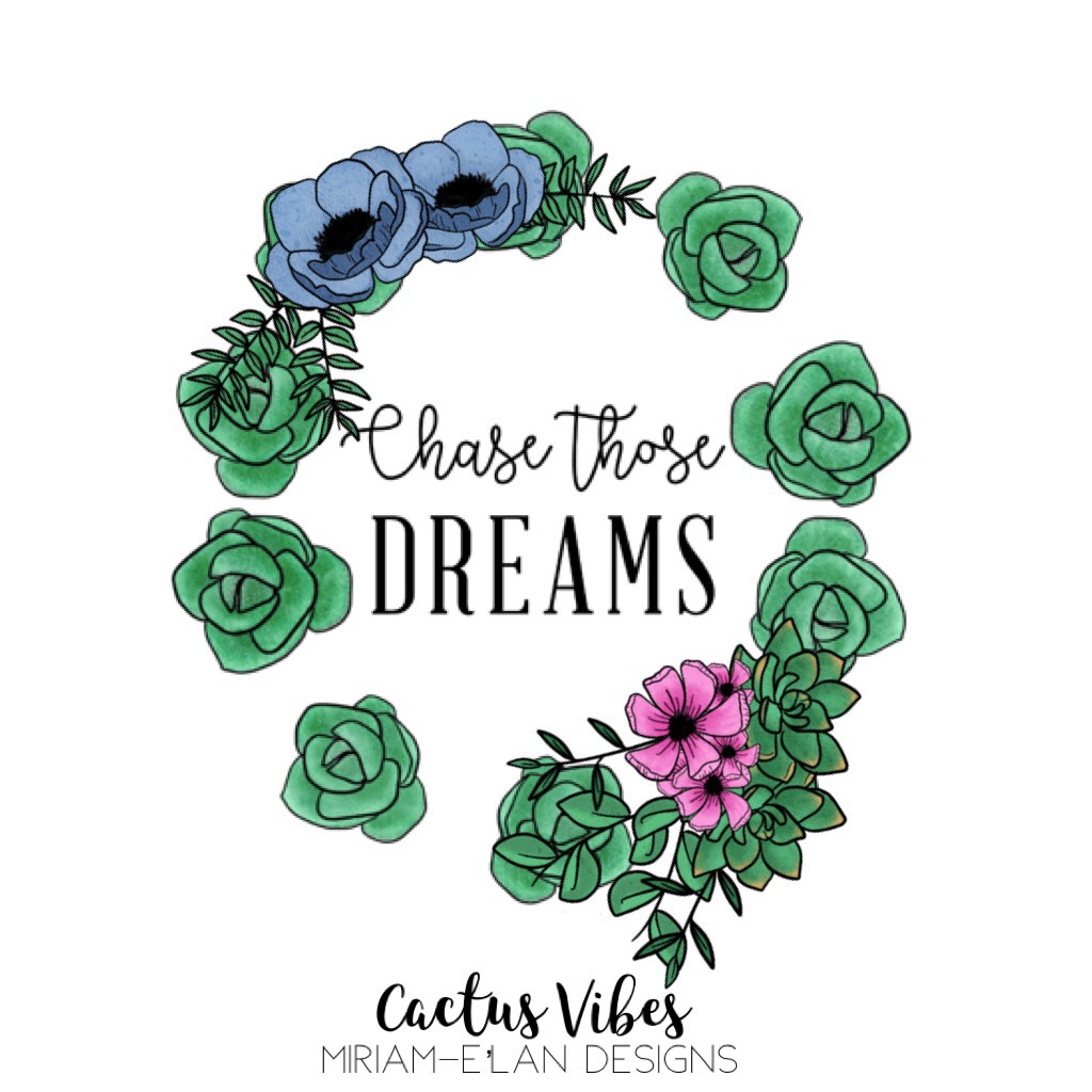 🌵Cactus Vibes - my newest sticker pack. 🌸Chase Those Dreams! 🖤♠️