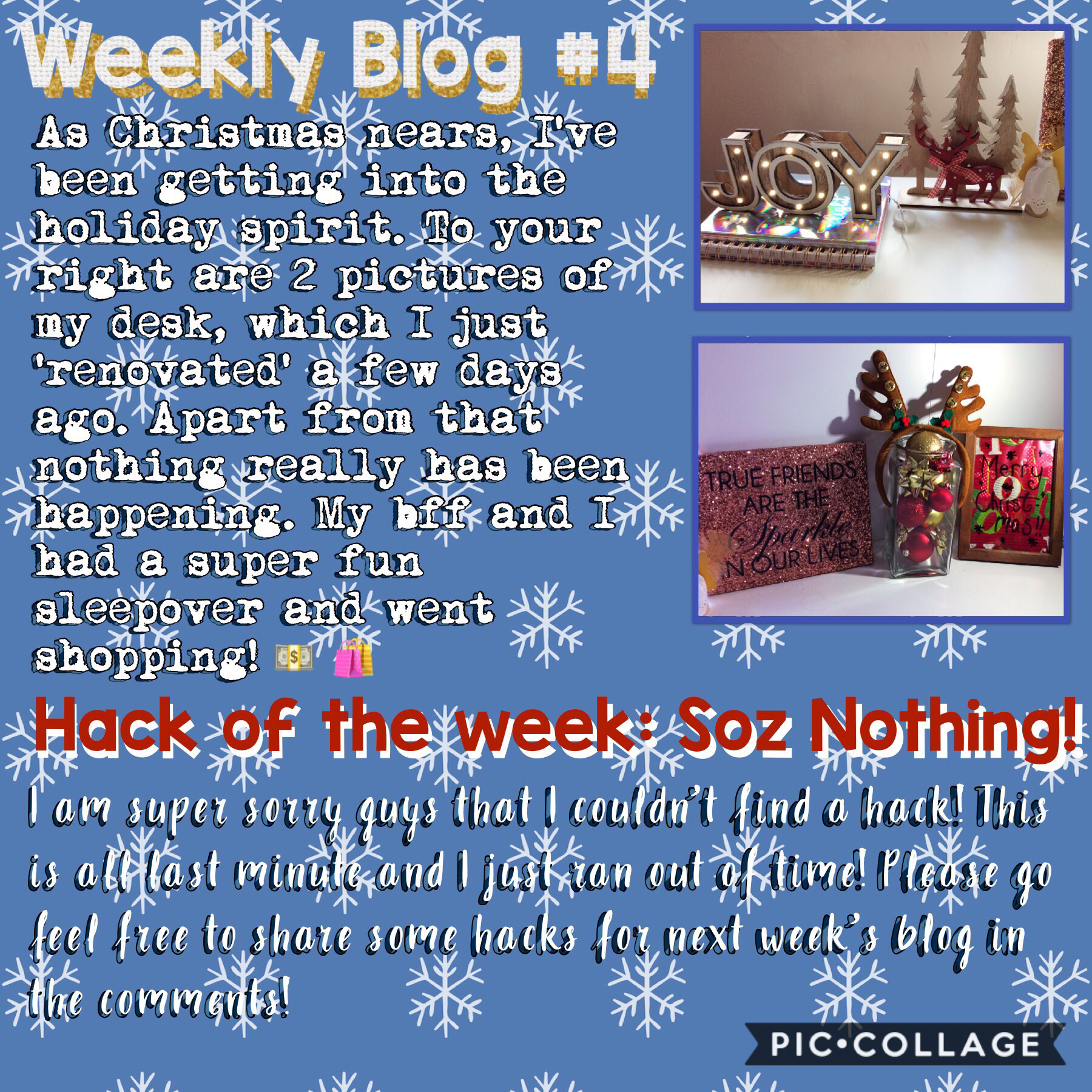 ❄️ Weekly Blog #4! Soz for no hack this week! ❄️ 
2/12/18