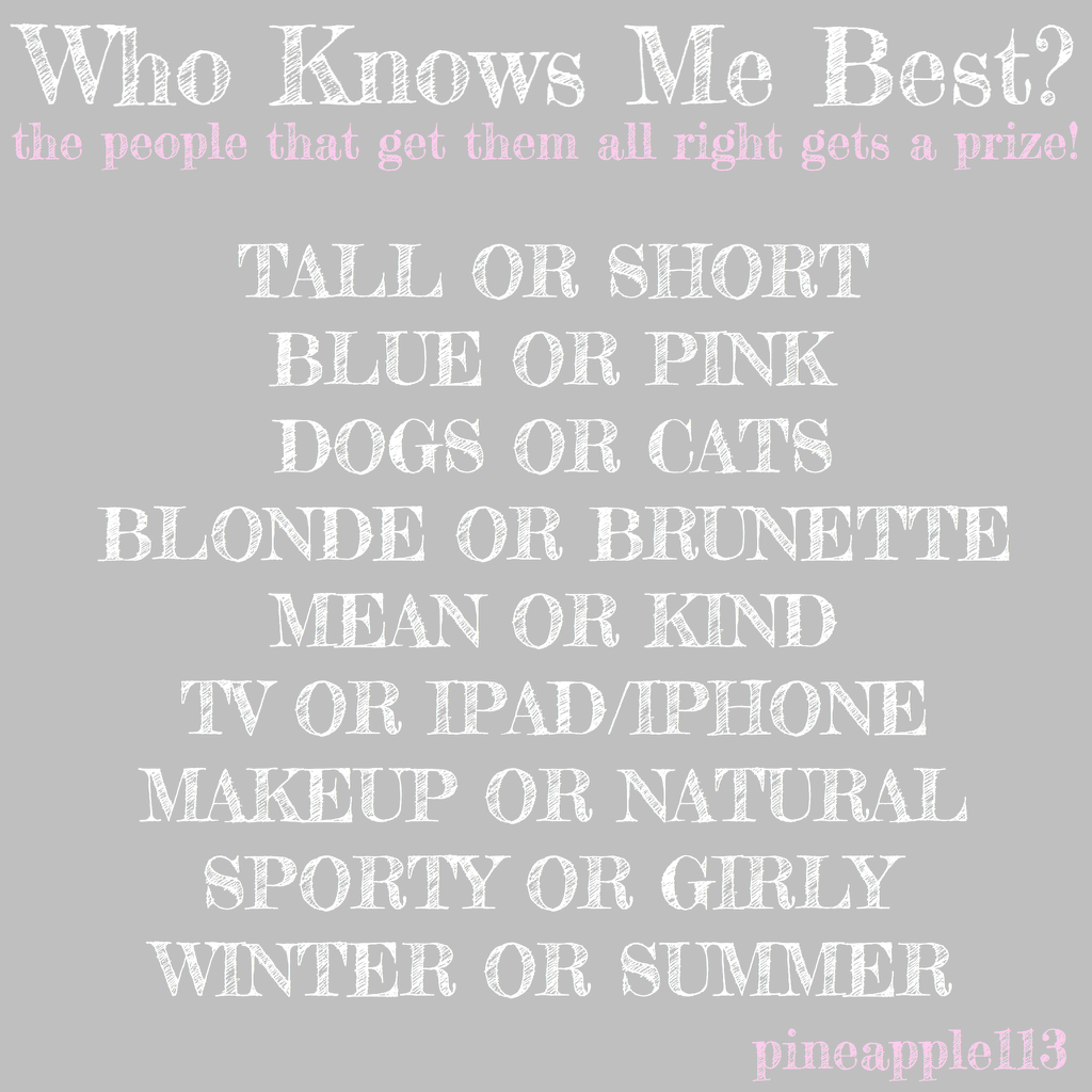 💟☮💙CLICK HERE💙☮💟

Wonder who will get them all right🤔🤓

🍇🍉🍍Q&A what is ur fave fruit🍍🍉🍇