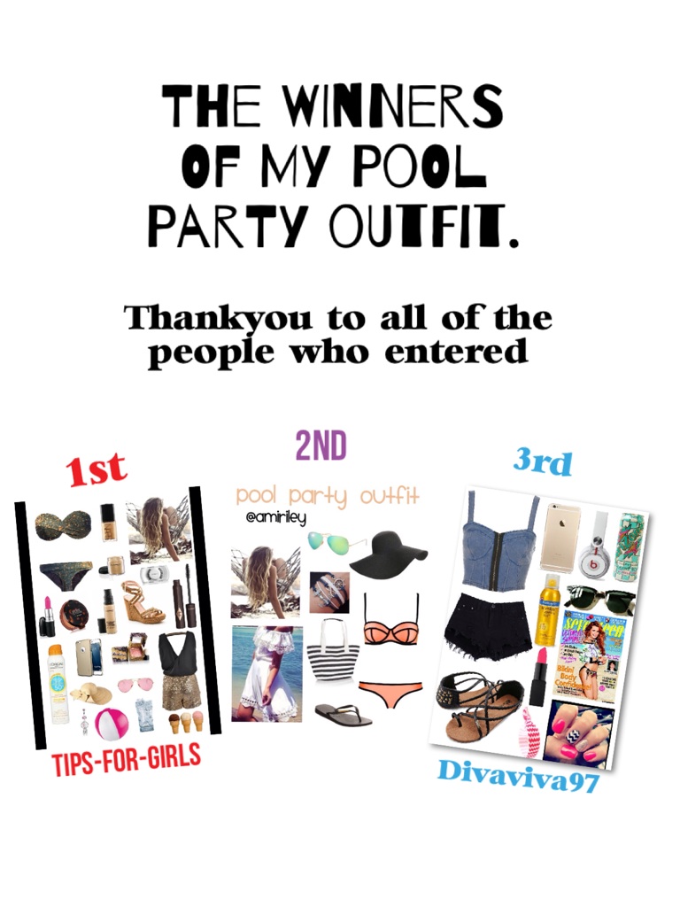 The winners of my pool party outfit.