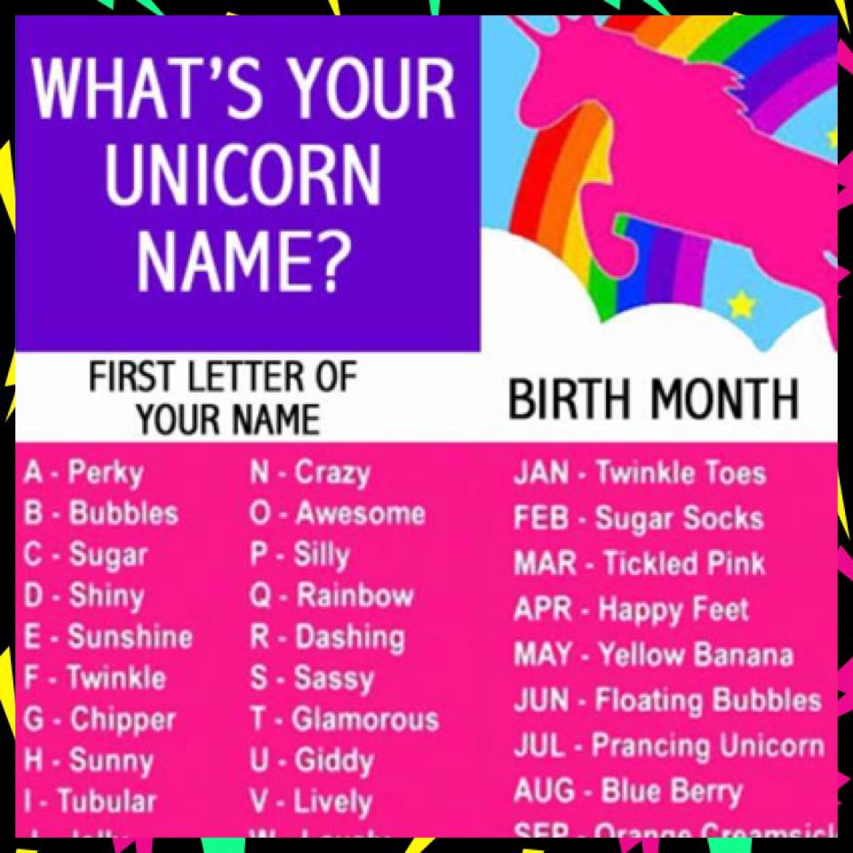 What's your unicorn name tell me in the comments below 