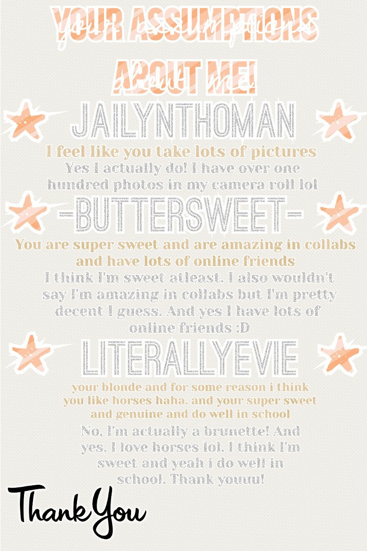 🌼✨tap✨🌼
hi! tysm for the assumptions! also, these are not all of them, I will post a part 2 tomorrow :D *mwah*