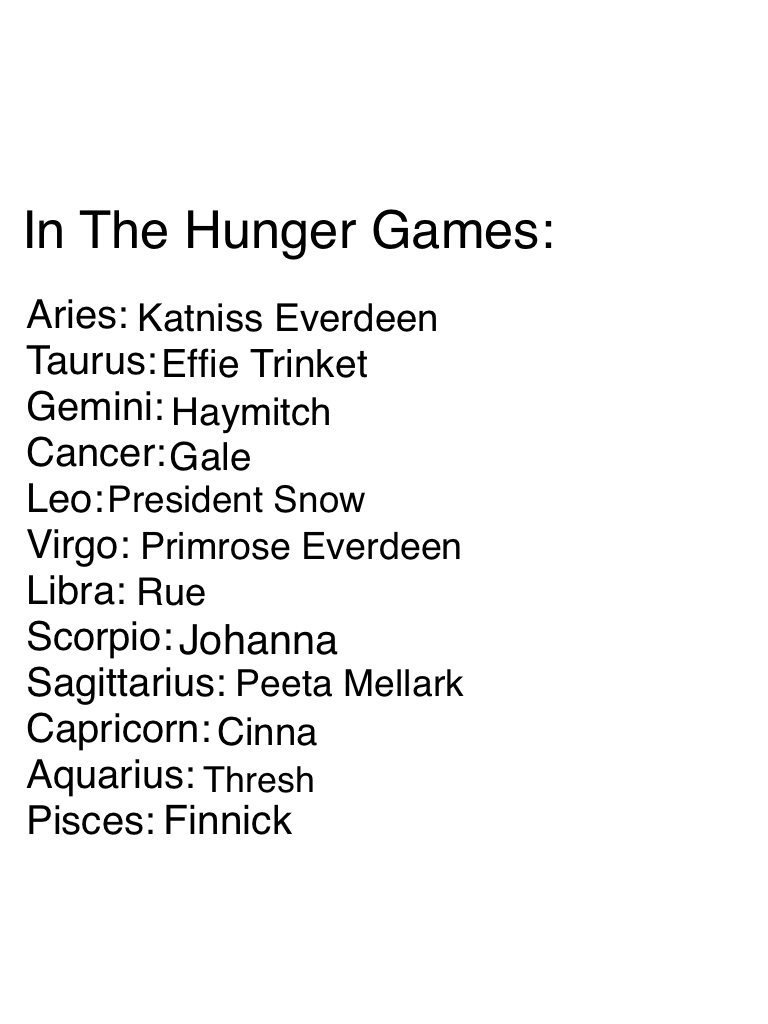 In The Hunger Games...