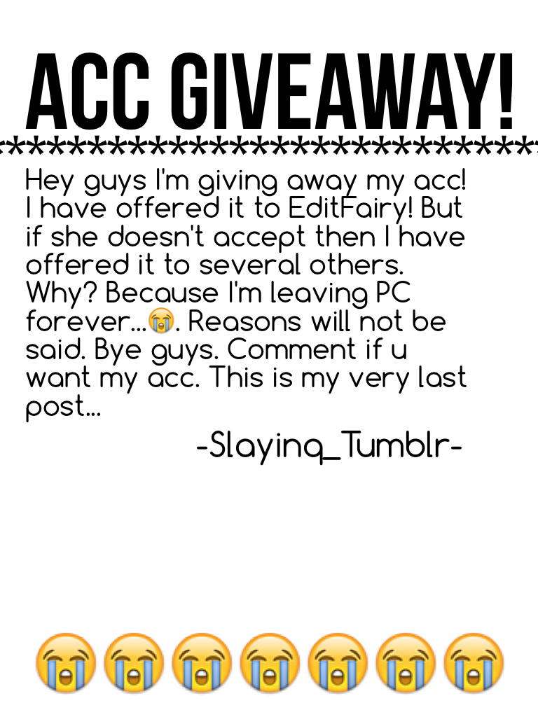 Acc giveaway!
