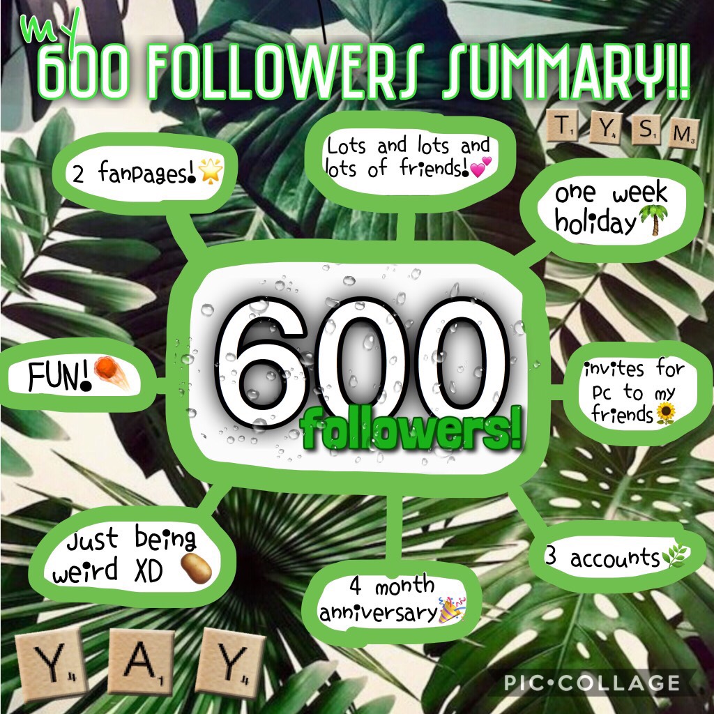 [4/3/18] My very own 600 summary!! 🌿tap🌿
I think I should do one every milestone....ANYway, I can't believe how far I've gotten with all of your help, I mean look! 8 achievements I've made already!!!🌟 I'm so happy right now😄Well...that's all for now!! so 