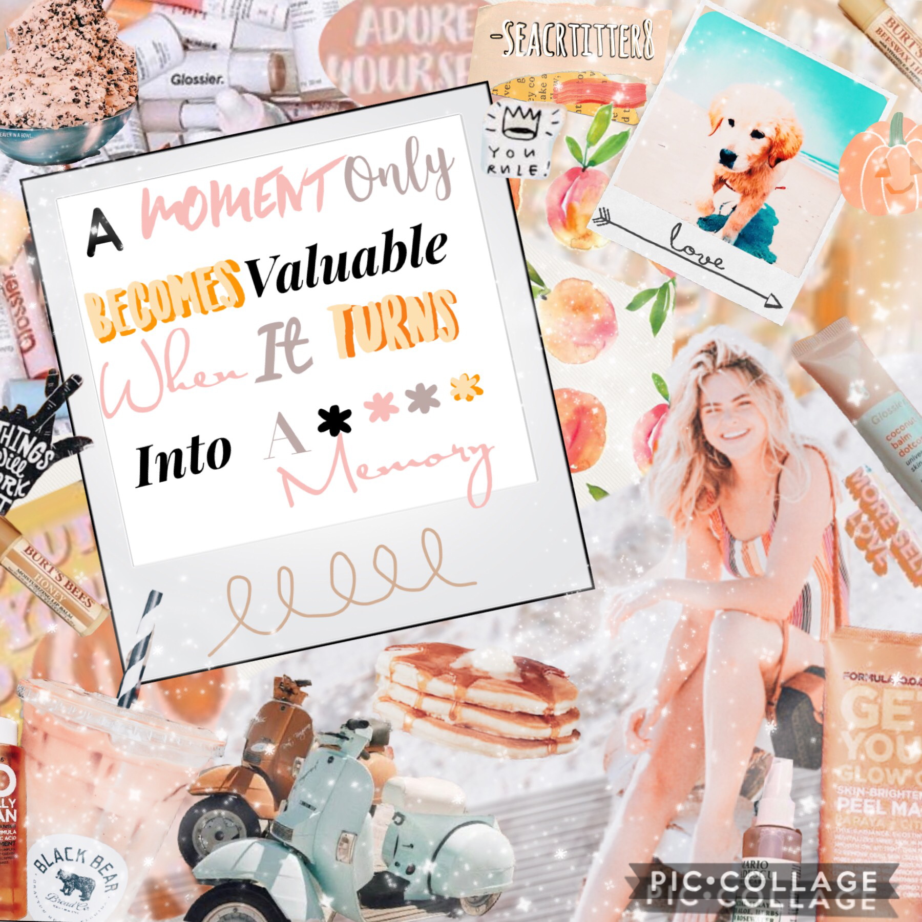 🍑Tap🍑
Hey everyone! PicCollage won’t let me make collages right now, so I will only be posting pre- made collages until this bug is fixed. I like this style, but this may not be my best! Hope you like it though!😊💕