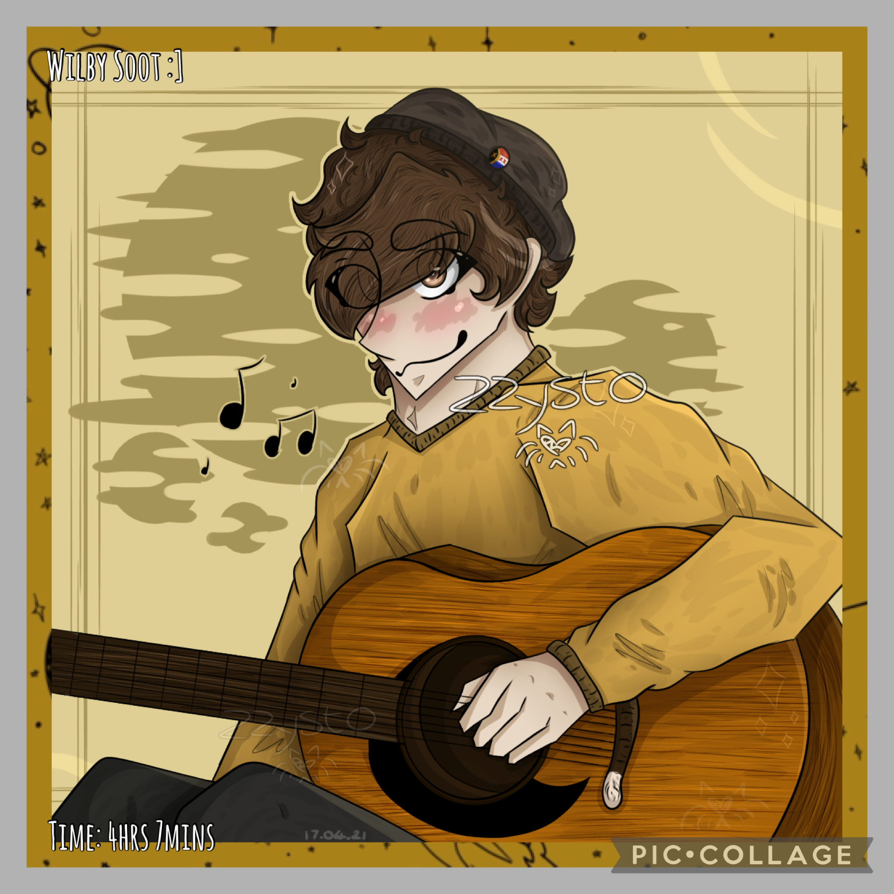 🎶Tap🎶
I tried to draw a guitar without reference uh-
despite the guitar looking odd, I really like this,, I’m trying to get out of an art slump rn,, whee
I draw a lot of wilbur for someone who doesn’t watch him that much.. lol