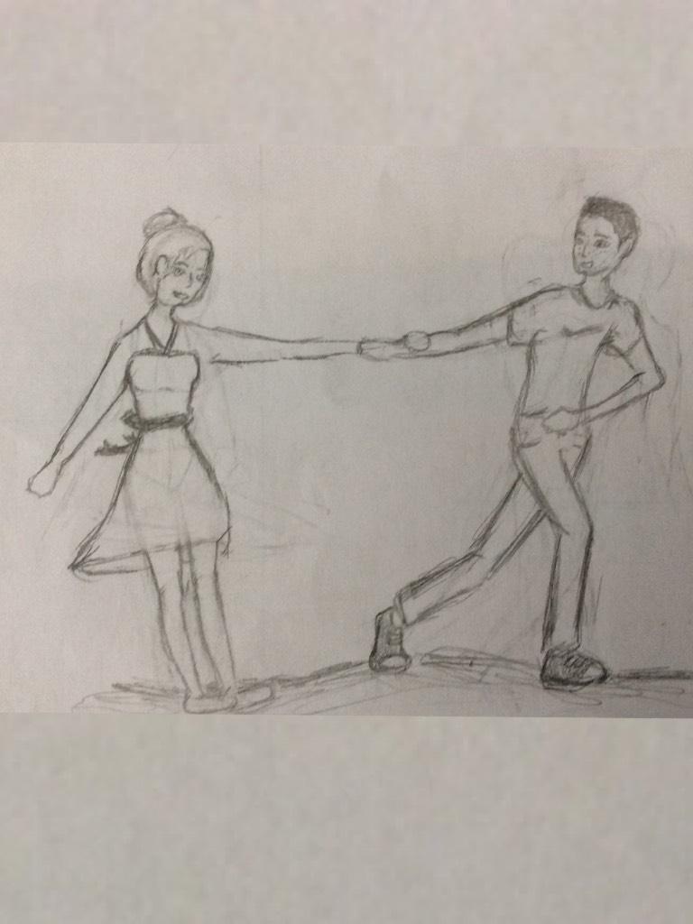 Aye I drew this in math, kv_infinete (she's my math partner and one of my irl bffs) helped me with the guy 