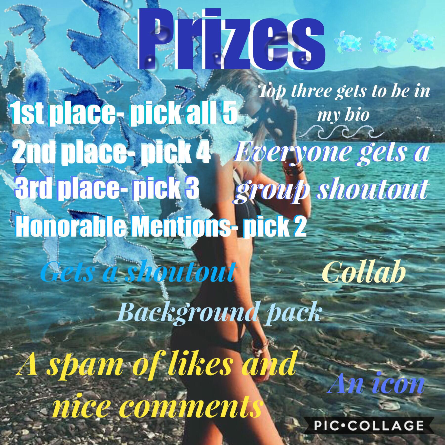 These are the prizes for my icon contest!💗 Plz join!😁💞