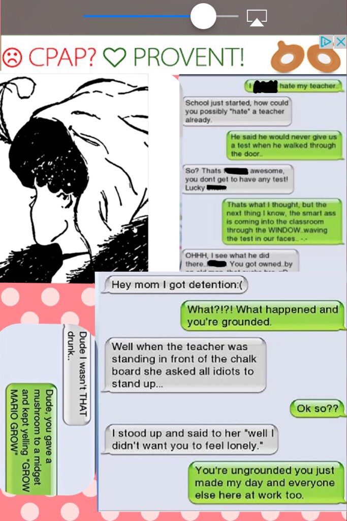 Look at that top picture. I read it wrong. Look closely at the picture. Is it an older lady or a young lady? Also, read these hysterical texts! I tried to pick the appropriate ones. 