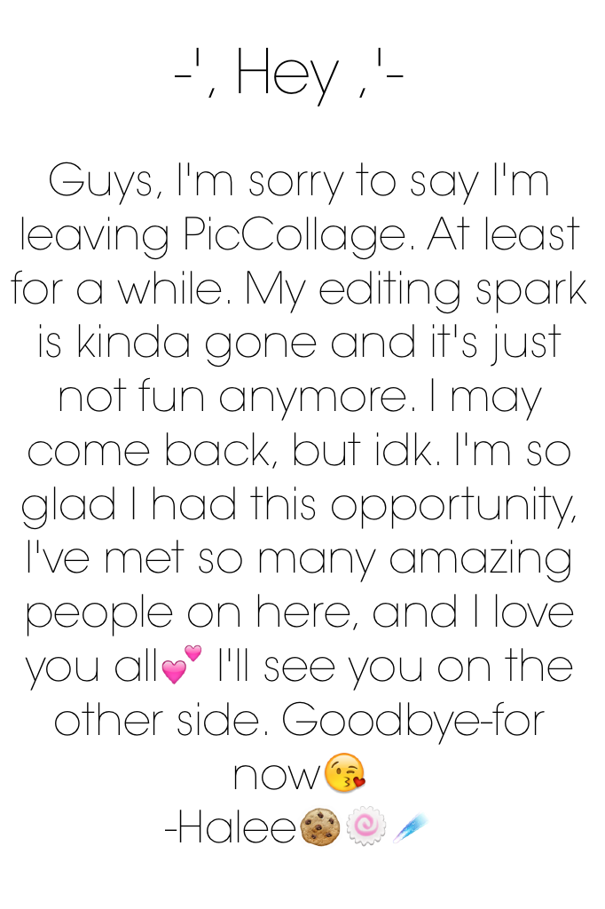 🙏🏼😩//Click\\😩🙏🏼

Goodbye! I'll miss you all, especially@tropical-dance, @_sunflower, @pinkmelaniemartinez, and @pastelcreative. You guys have made this so much fun!💕💕 I'll see you again, goodbye!😭🙌🏼