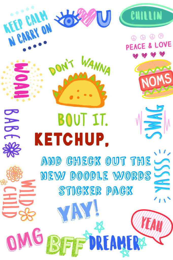 Doodle Words Sticker Pack