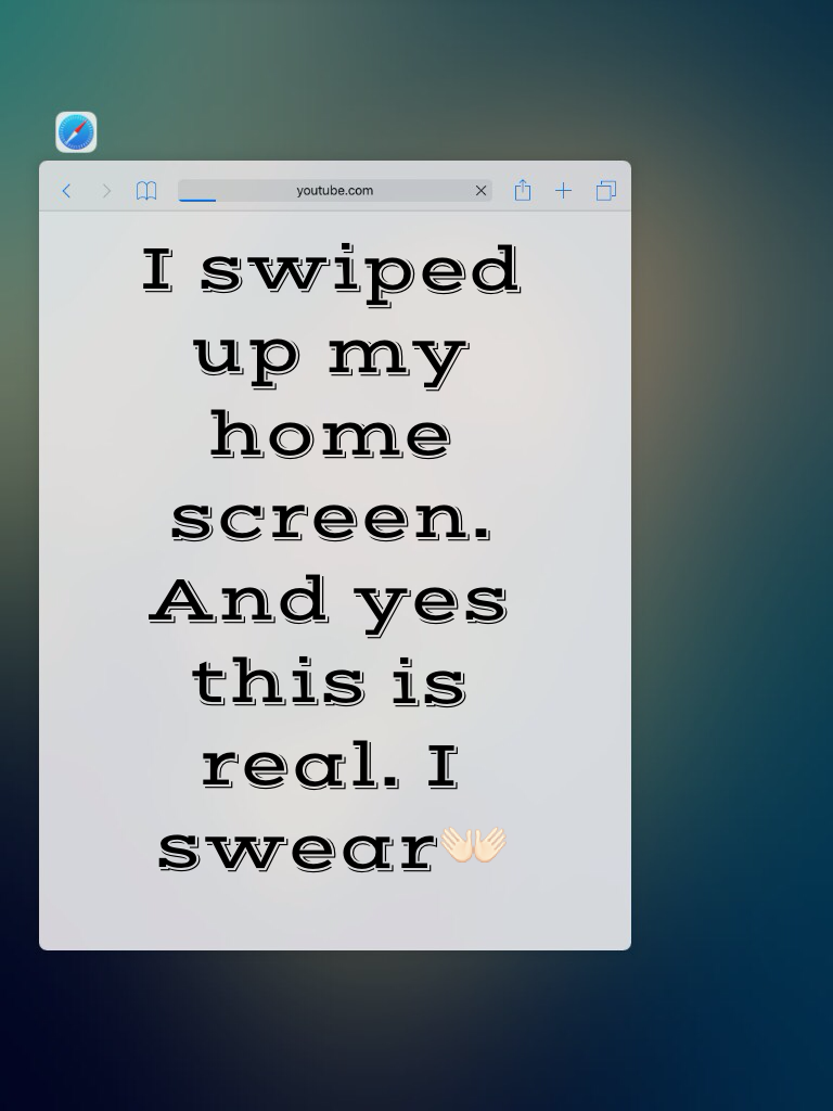 To do keep fingers on screen and slowly swipe up