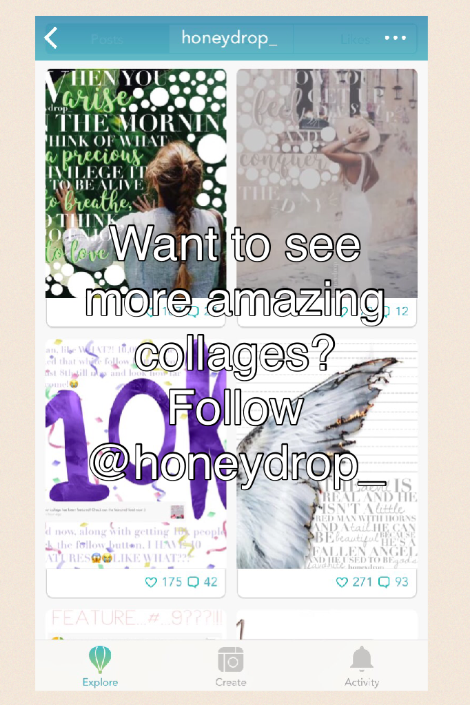 Want to see more amazing collages?
Follow @honeydrop_
