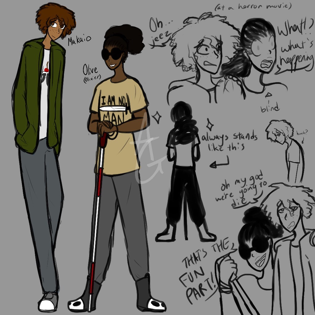 ((Tappp))
character designs for a nanowrimo thing. 
I also might be leaving pc. The community isn’t all the active any more and neither am I but idk