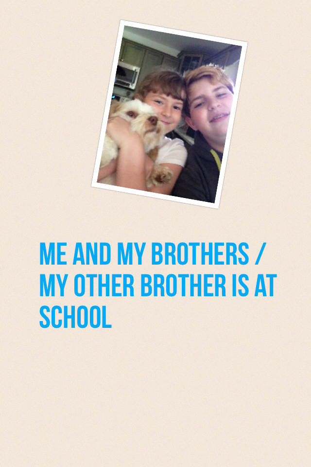 Me and my brothers /My other brother is at school
