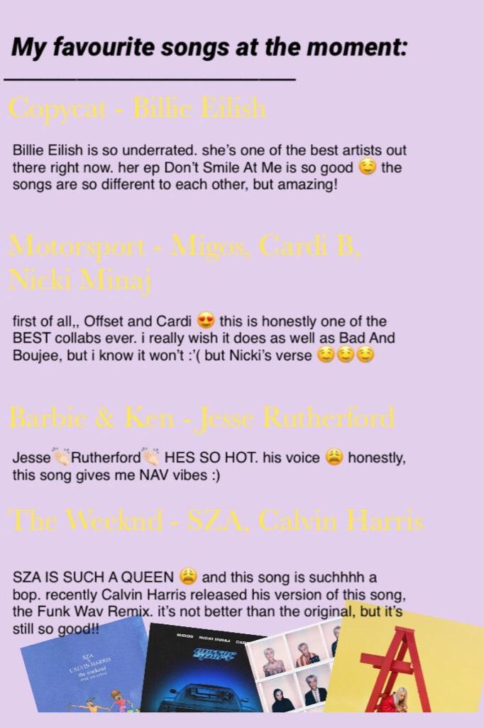 comment if you listen to/have heard of any of these artists! 💘