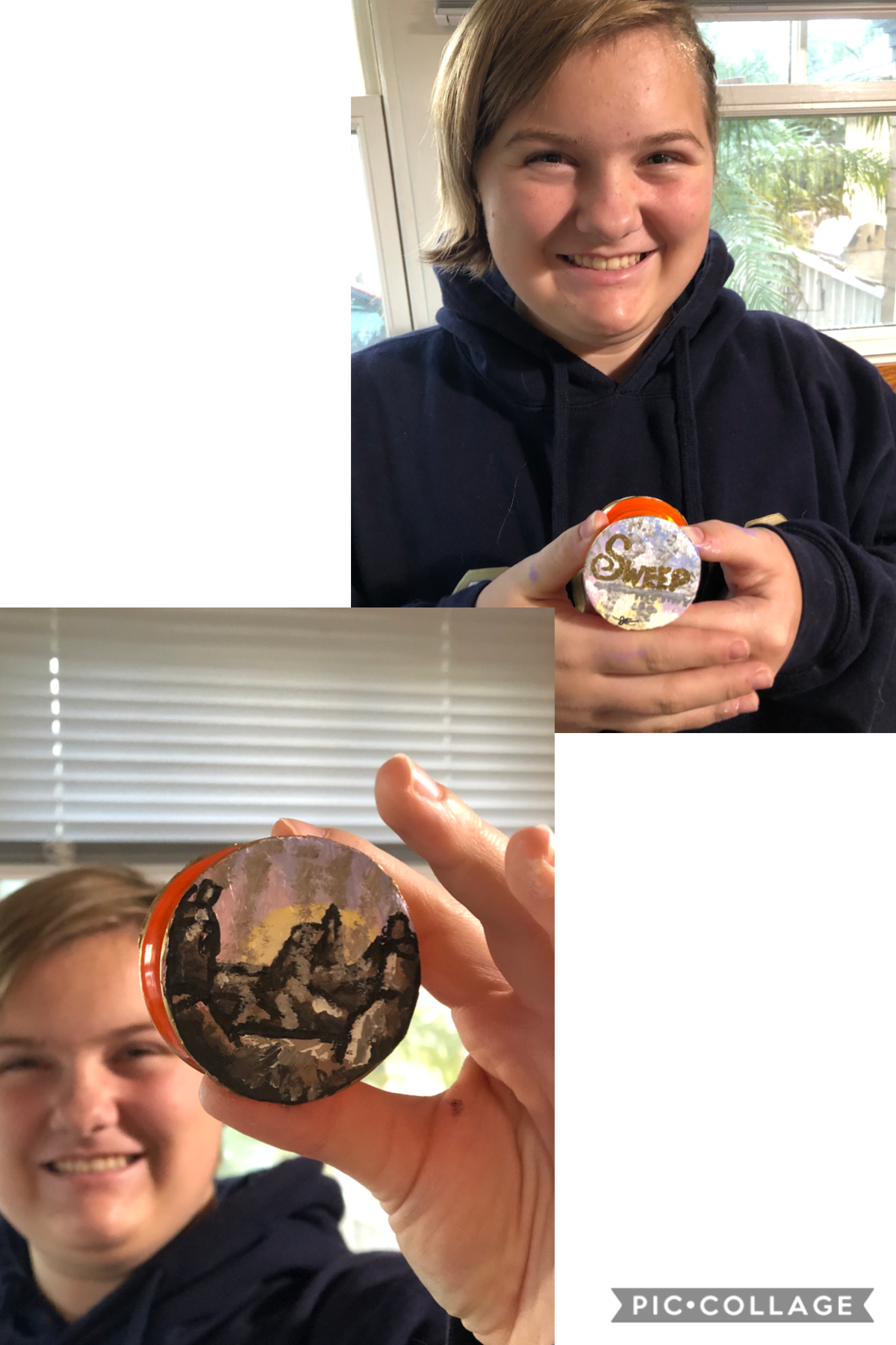 So Jonathan Auxier, the author I’d sweep came to my school today and I found out he likes yo-yos and so I made him one. With the help of some friends tho. It was so cool. He really liked it! 