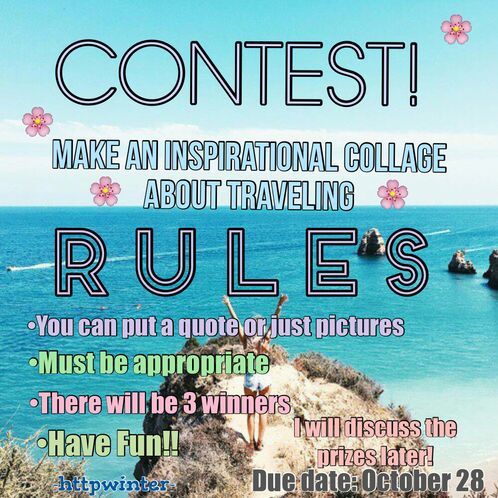 CONTEST!!! Due October 28, I need at least 12 entries!!