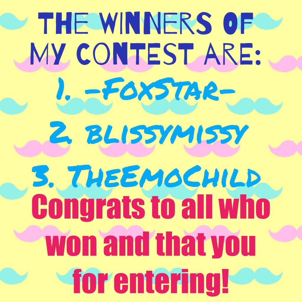 Congrats to all who won and that you for entering!
