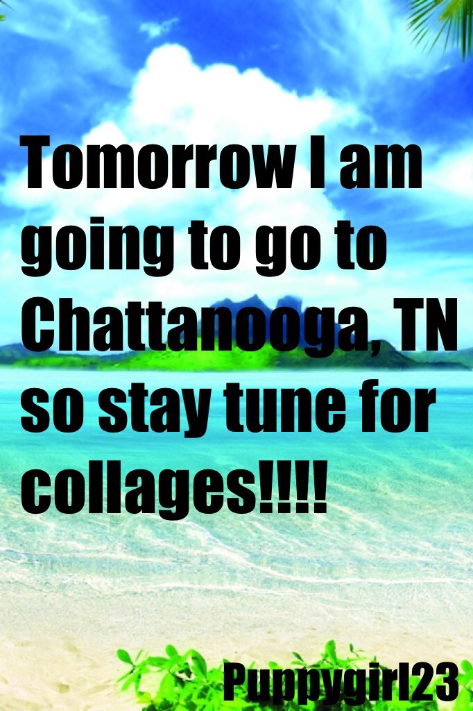 Tomorrow I am going to go to Chattanooga, TN so stay tune for collages!!!!