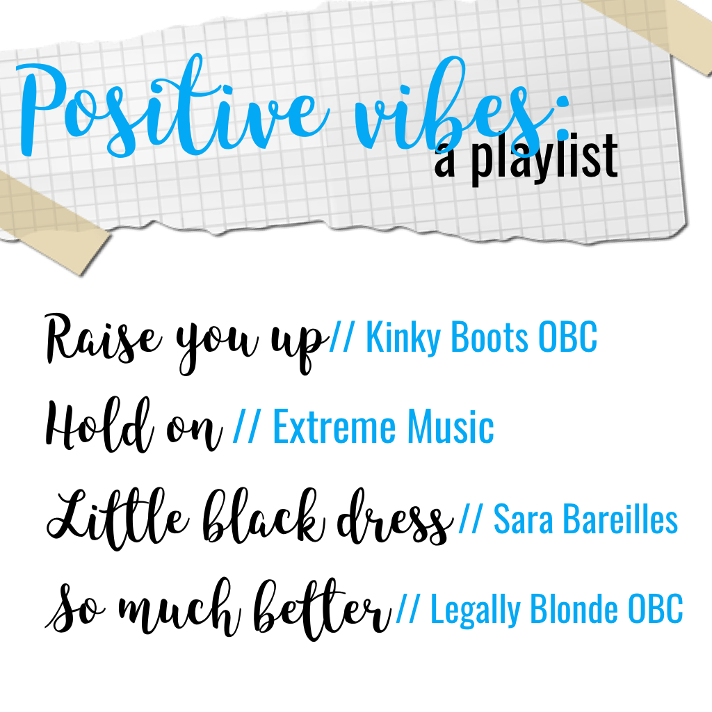 In case you're feeling down, check out this playlist of some of my favorite positive songs💕