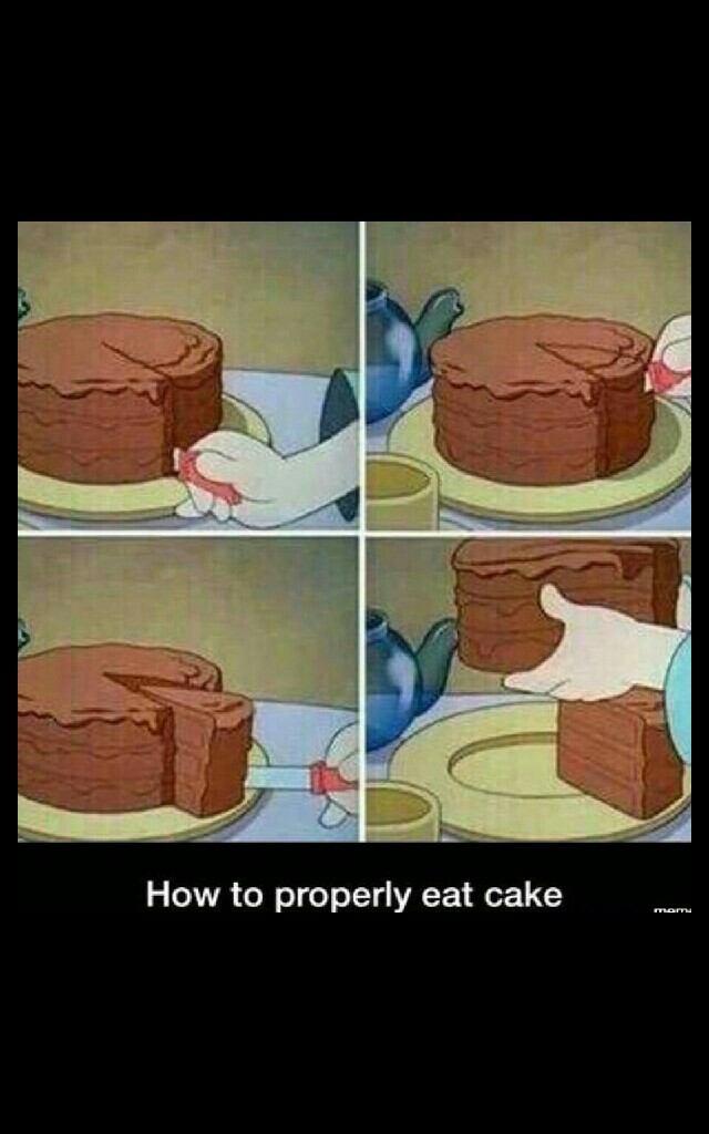 How to properly eat a cake
