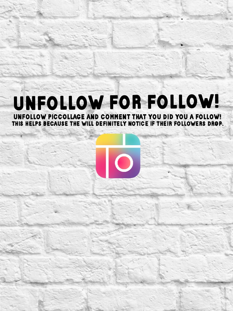 unfollow for follow will help so much!