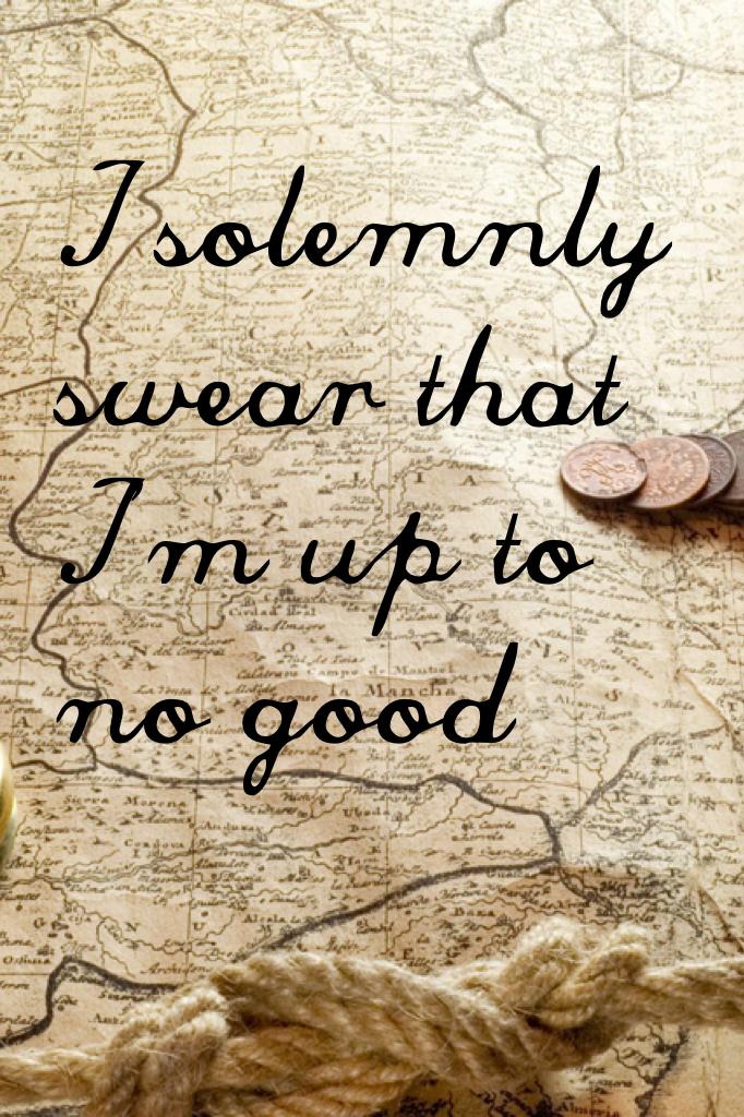 I solemnly swear that I'm up to no good 