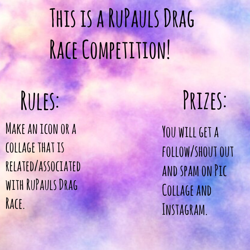 RuPauls Drag Race competition! Comment me for more information 💜💖