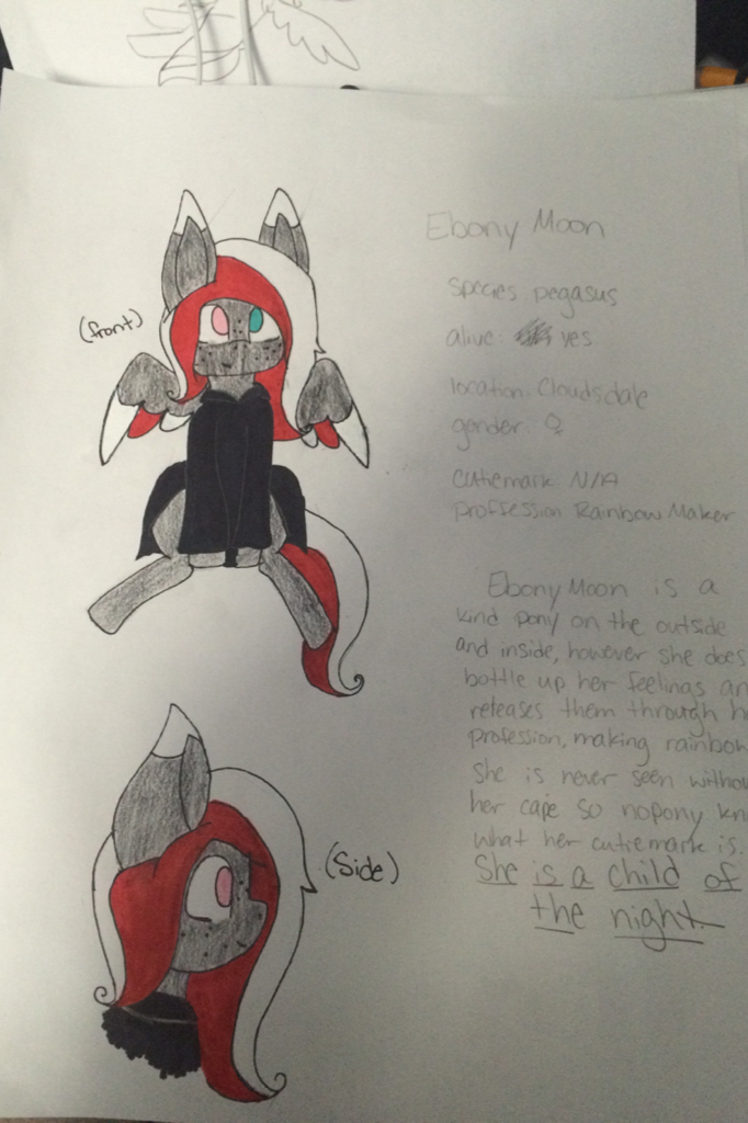 Tap this message!!
GUYSSS!! This is my new ( main ) oc Ebony Moon!! I still use Oddity but not as often as Ebony. ( she's called E.B. By her friends so yah )