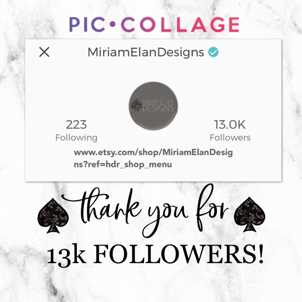 ♠️Thank You to Everyone Who Follows!! Each one of you inspires me to create content that you will use + love!! I absolutely love what I do + it has been an honor + and a privilege to create for @PicCollage + ALL OF YOU!! Thank you! 🖤 