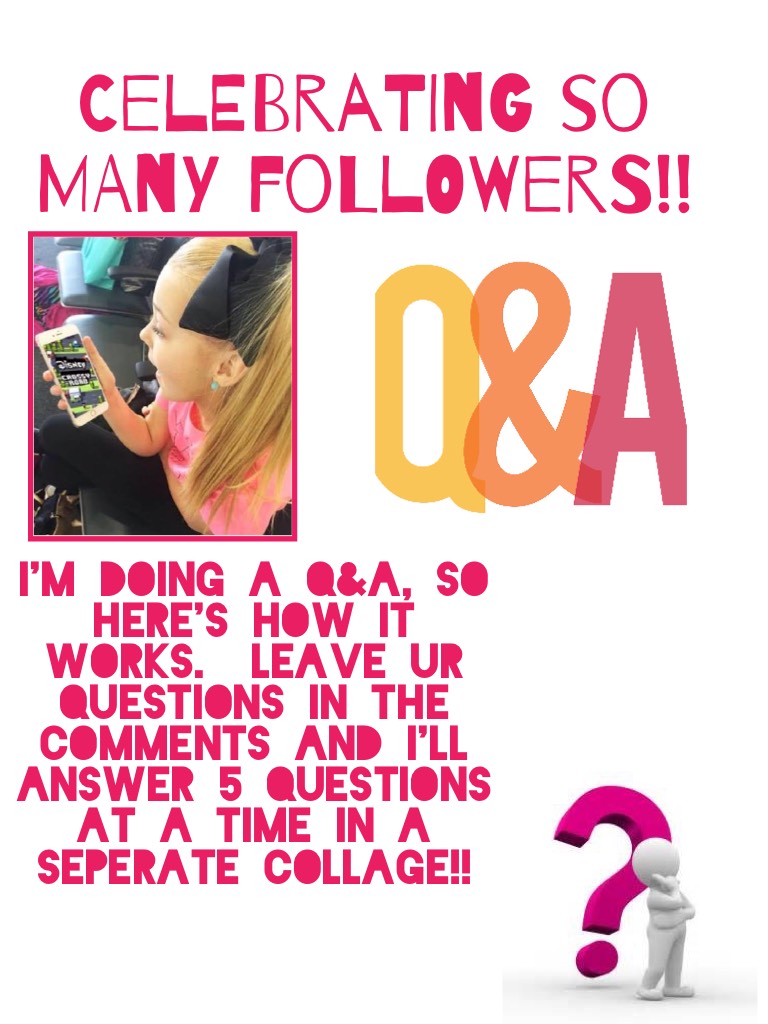 🎀TAP🎀
Celebrating soooooo many followers, I'm doing a Q&A!
Who thinks I should do another what's on my phone collage?
Love ya Siwanatorz!😘