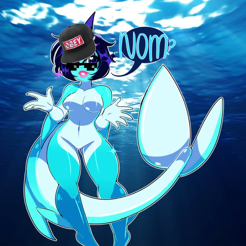 (not my art, just a cute shark girl image I found)