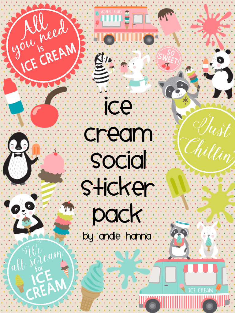 Ice Cream Social sticker pack!