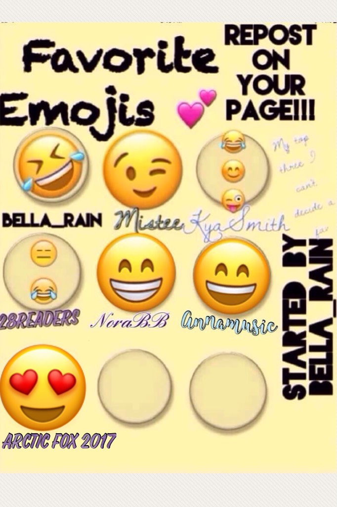 Put your favorite emoji then re-post on your page