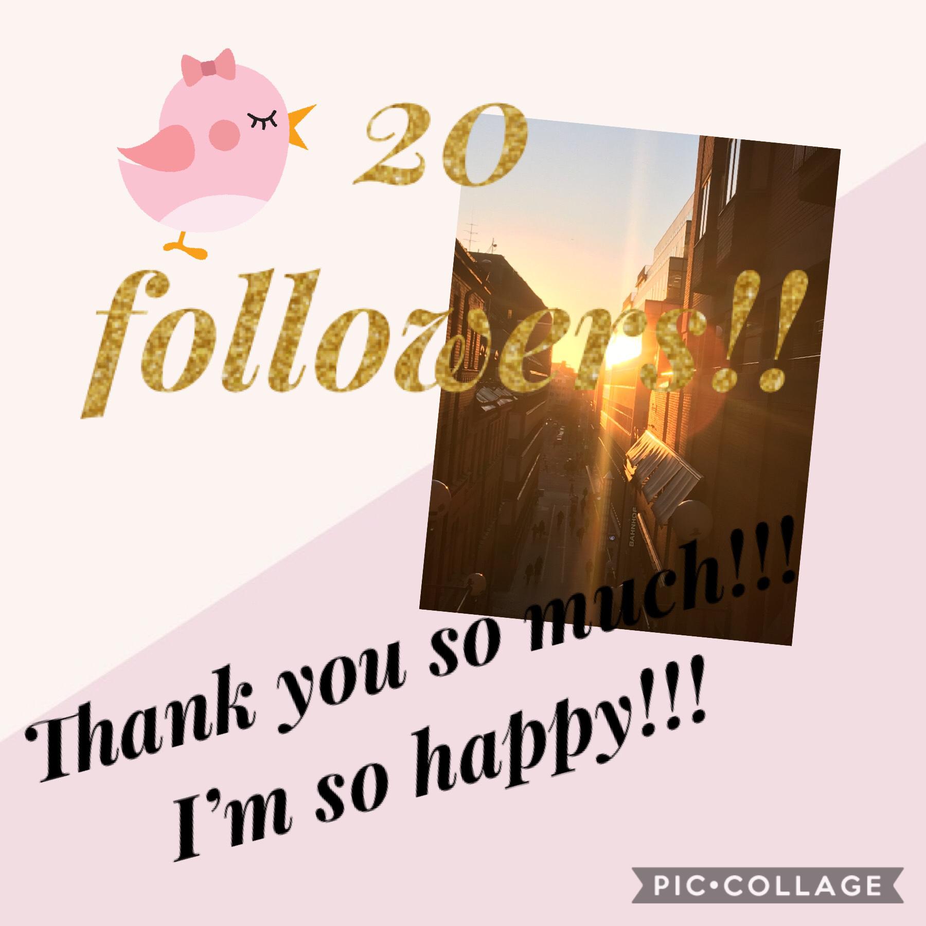 20 FOLLOWERS  (click)
❤️❤️❤️❤️❤️
Thank you so so so much!!
I’m so happy and i love you all!!!
❤️❤️❤️❤️❤️
Sorry, i’m late with This collage!!
So now I have 23 followers!!!
❤️❤️❤️❤️❤️
(Like,share,comment and Follow me!)