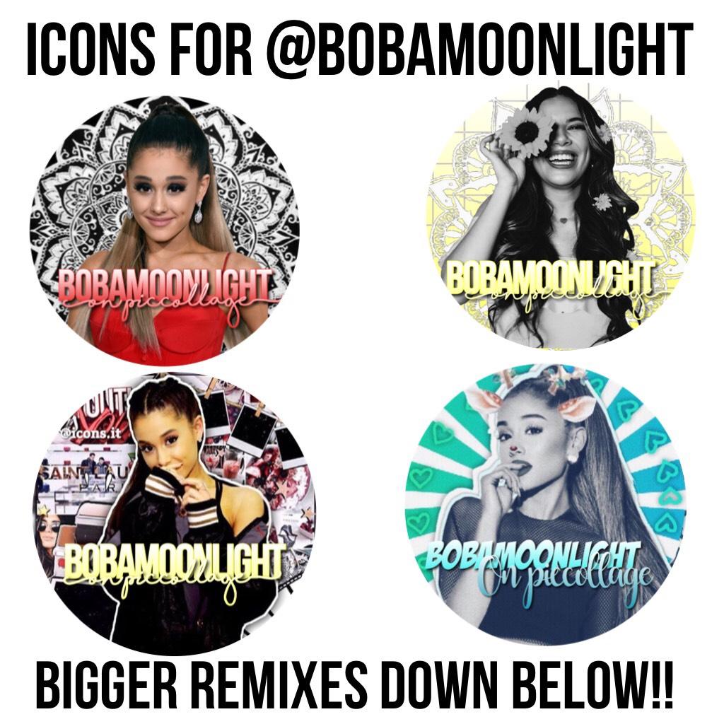 Icons for @bobamoonlight!! BIGGER REMIXES are down below!comment if you’d like an icon!