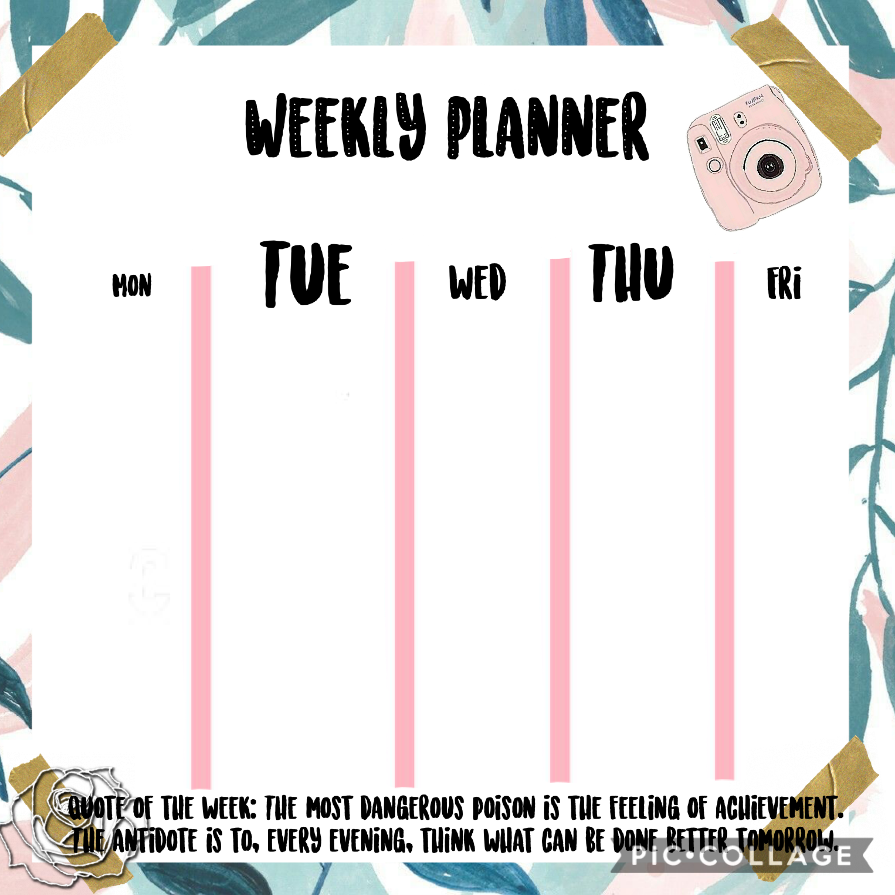This is a weekly planner that anybody can use!