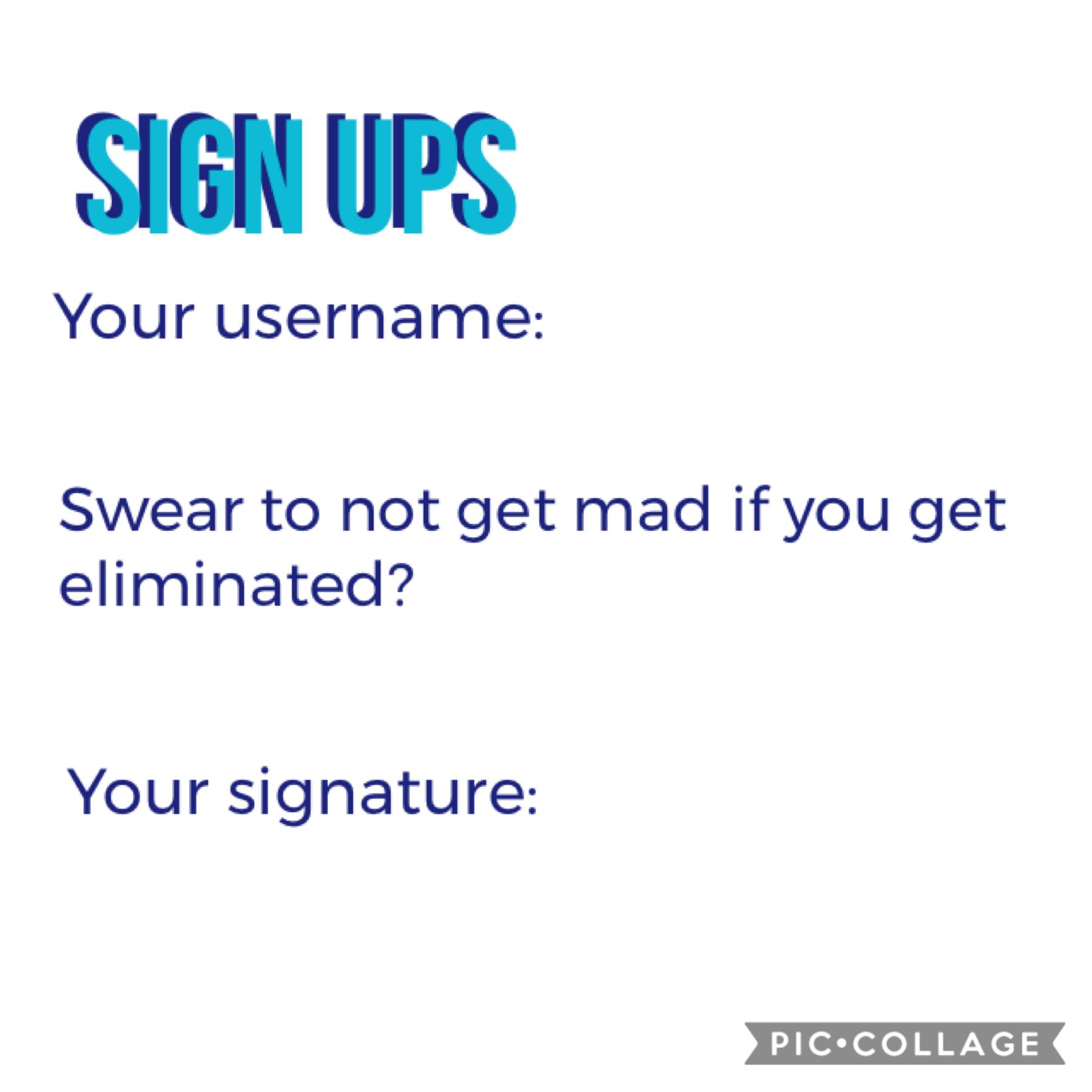 Sign ups