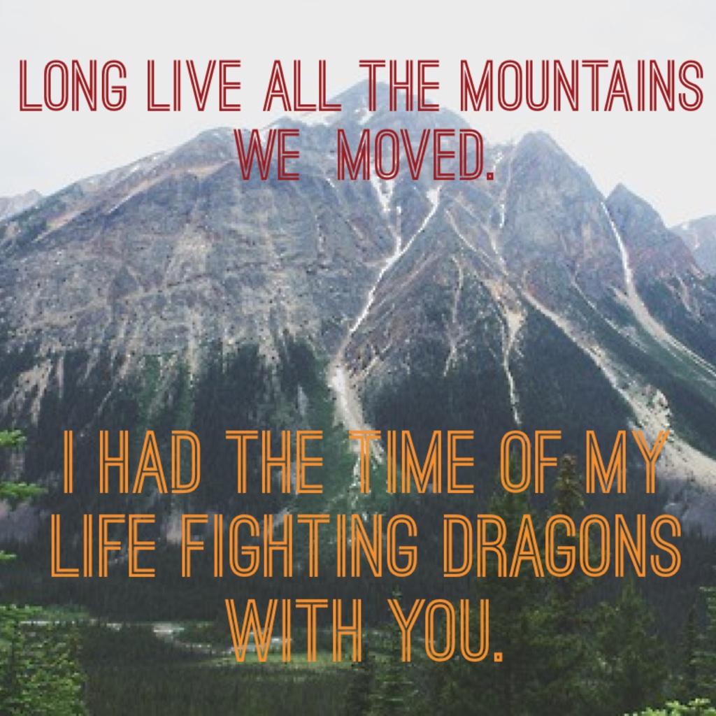 I had the time of my life fighting dragons with you.