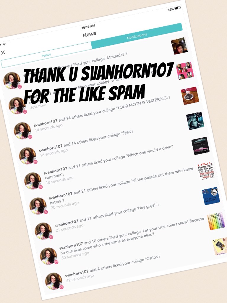thank u svanhorn107 for the like spam