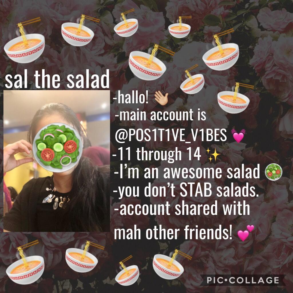 💓Well I guess Mine is way formal 😂 WELL IM AN AWESOME SALAD *flips hair* 💓