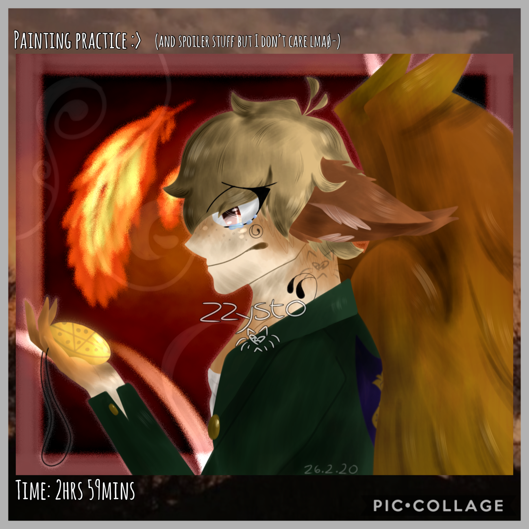 🔥Tap🔥
this contains story spoilers but eH it’s about time I revealed it h
ee I decided to attempt digital painting after forever and uh I love it qwq
This is my second painting, but my favourite so I’ll post it first~ I used only one brush for it and a lo